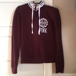 VS PINK Hooded Sweatshirt Maroon Colored
